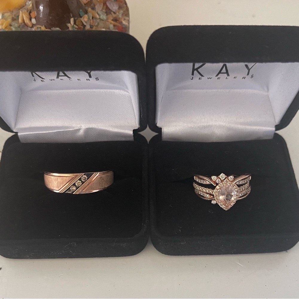 Kays engagement Wedding ring set Rose Gold. Le vian margarita ring 1/3 Ct Diamon